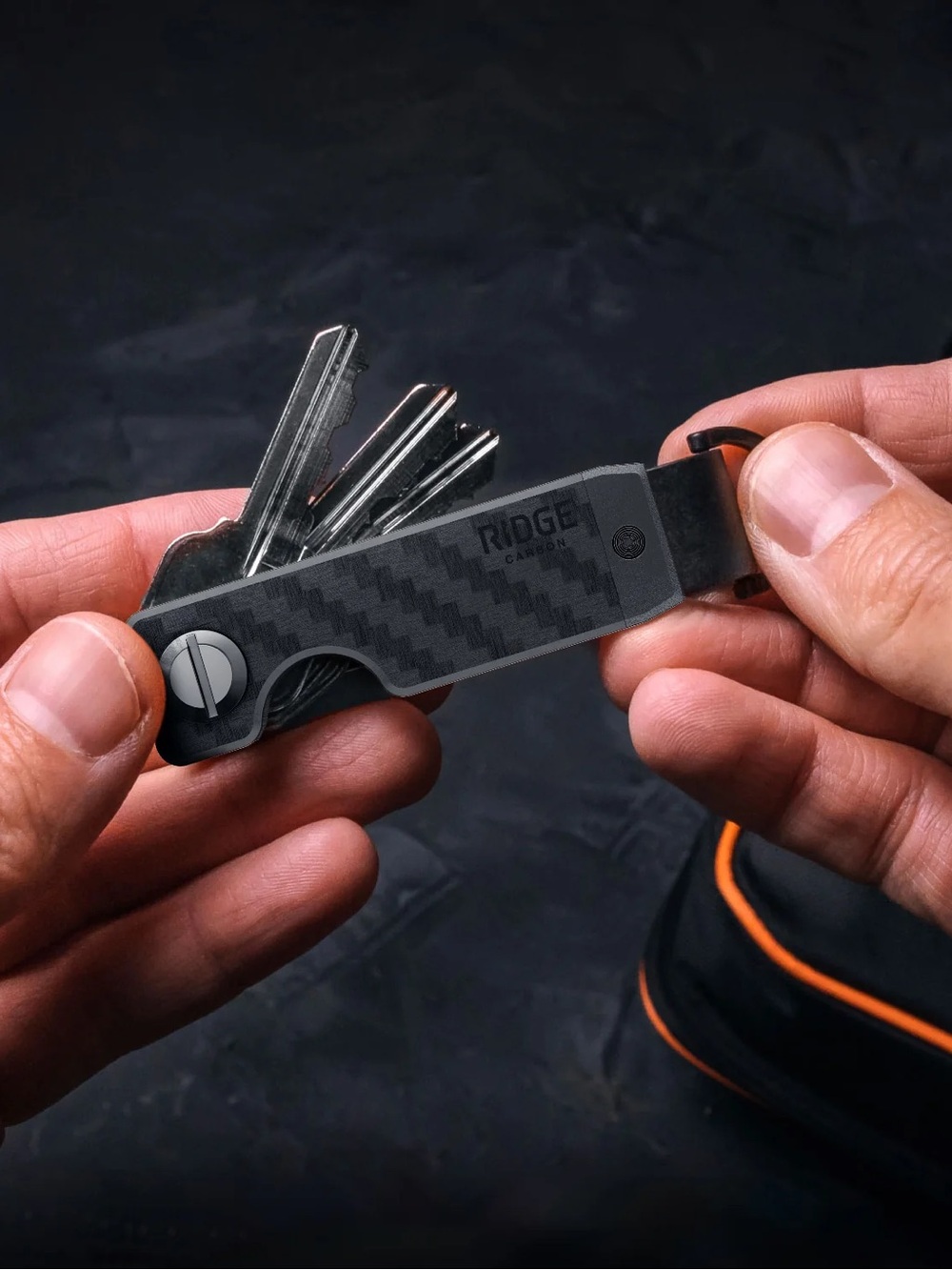 Ridge KeyCase Carbon Fiber 3K Weave Matte Black Minimalist Key Organizer NEW NWT - Picture 14 of 15